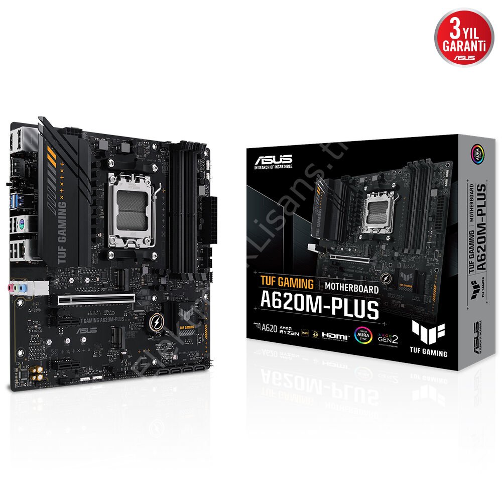 Asus Tuf Gaming A620M-Plus AM5 DDR5 Ses Glan 2xDP/HDMI Sata3 Usb3.2 Matx