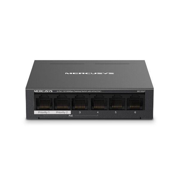 Tp-link Mercusys Ms106lp 6 Port 10/100 4 Port 40w Poe Yonetilemez Switch