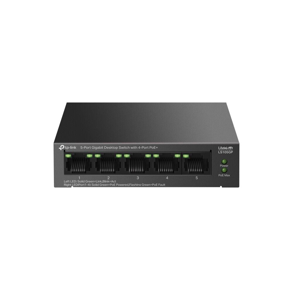 Tp-Link LS105GP 5 Port 10/100/1000 4xPoE 65W Yönetilemez Switch