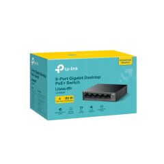 Tp-Link LS105GP 5 Port 10/100/1000 4xPoE 65W Yönetilemez Switch