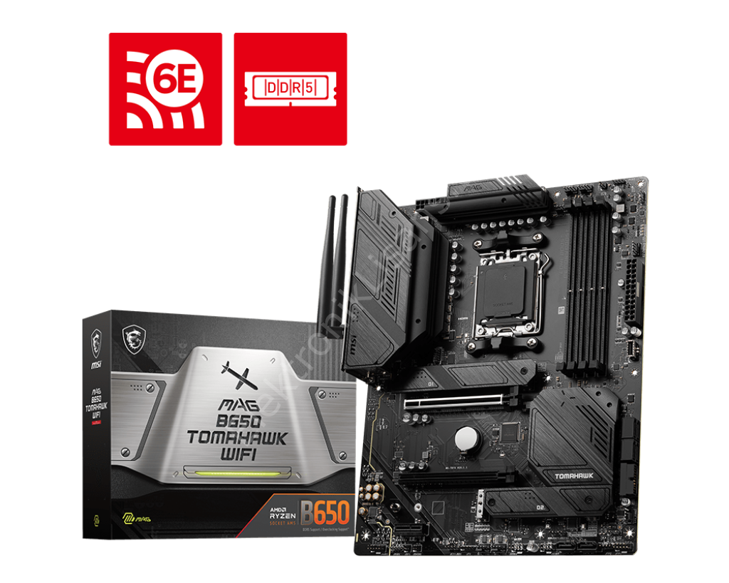 Msi Mag B650 Tomahawk Wifi Am5 Ddr5 Ses Glan Dp/hdmi Sata3 Usb3.2 Atx