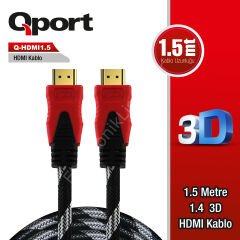 Qport (Q-HDMI1.5) Altın Uçlu 1.5m HDMI Kablo