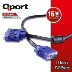 Qport Q-VGA15 15m 15pin VGA Kablo