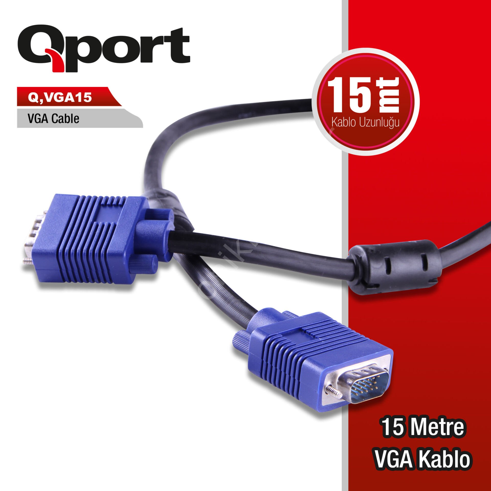 Qport Q-VGA15 15m 15pin VGA Kablo