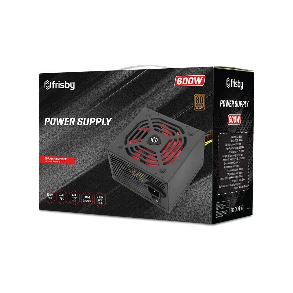 Frısbı Fr-Ps6080p 600W 80+ Bronze 12cm Fan Güç Kaynağı