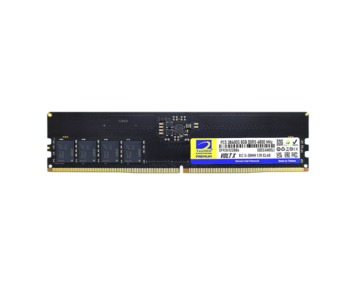 8 Gb Ddr5 4800mhz Twinmos Cl40 1.1v (Tmd58gb4800u40)