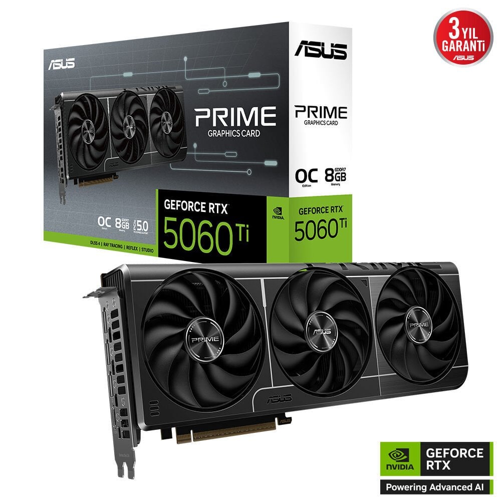 Asus Rtx5060-Ti 8Gb Gddr7 128Bit 3xDp/Hdmi (Prime-Rtx5060Ti-O8G)