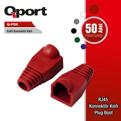 Qport Q-p5k 50 Adet Rj45 Kirmizi Konnektor Kilifi